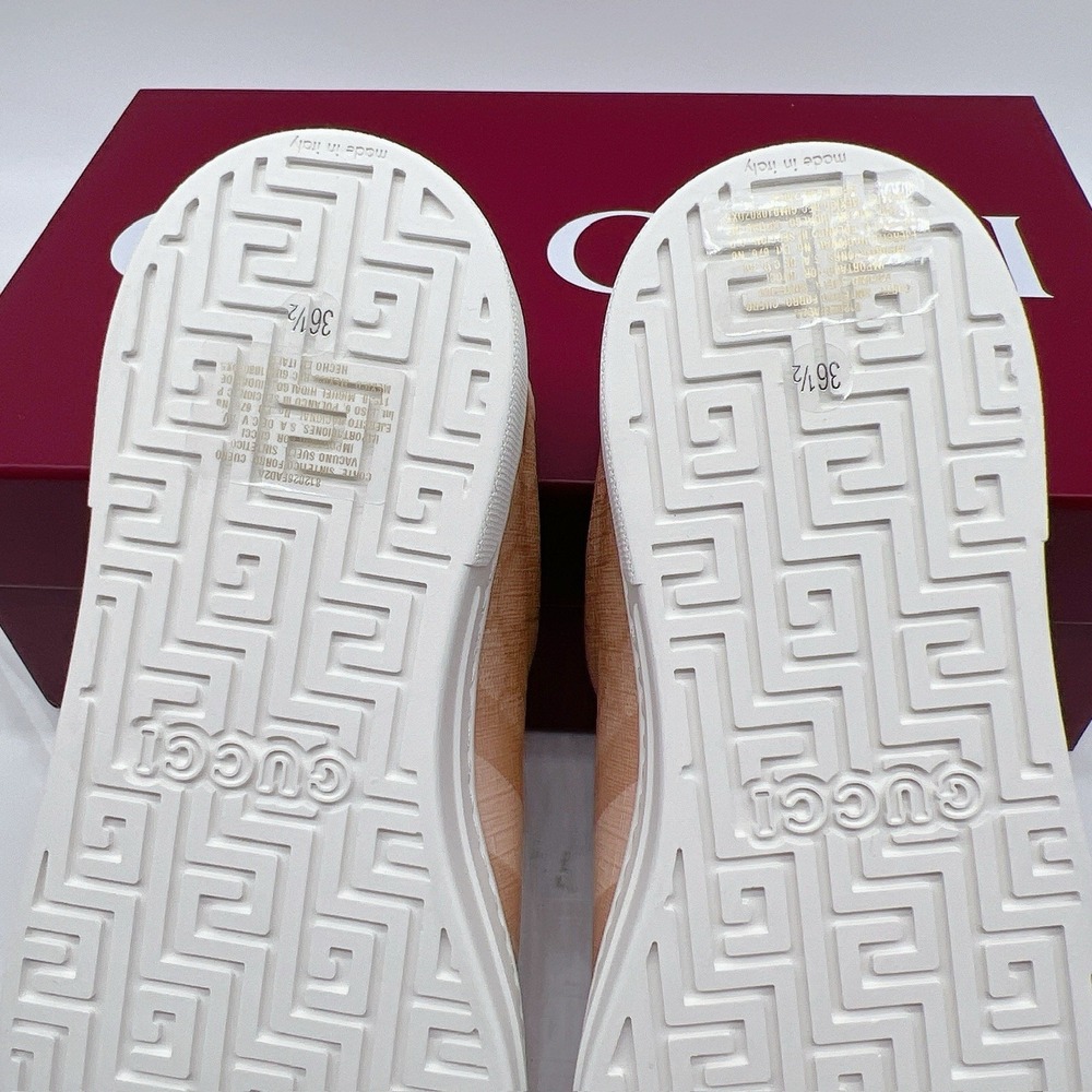 GUCCI Women's Pink GG Supreme Ace Tonal Web Sneakers 812026 EU 36.5 US 6.5 - NEW - Picture 11 of 14